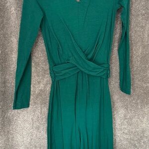 Elegant Green Wrap Dress